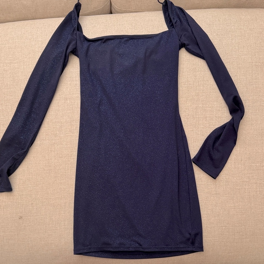 Lucy in the Sky Sparkling Midnight Blue Long Sleeve Dress